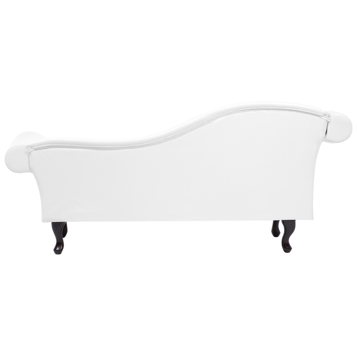 Chaise Longue versione sinistra Ecopelle Bianca Stile Chesterfield Vintage