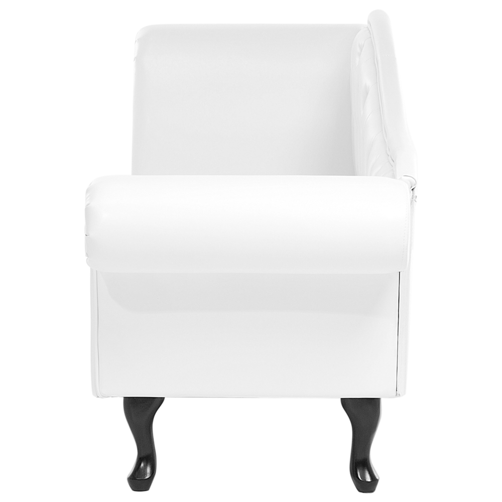 Chaise Longue versione sinistra Ecopelle Bianca Stile Chesterfield Vintage