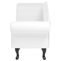 Chaise Longue versione sinistra Ecopelle Bianca Stile Chesterfield Vintage