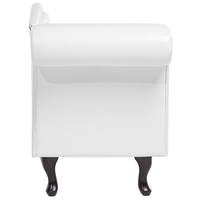 Chaise Longue versione sinistra Ecopelle Bianca Stile Chesterfield Vintage