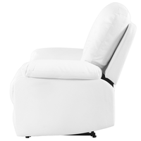 Sedia reclinabile in ecopelle bianca con schienale e poggiapiedi regolabili manualmente