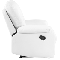 Sedia reclinabile in ecopelle bianca con schienale e poggiapiedi regolabili manualmente