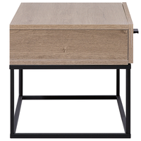 Comodino Cassettiera Legno Scuro Base in Metallo Nero Industrial