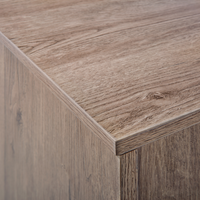 Comodino Cassettiera Legno Scuro Base in Metallo Nero Industrial