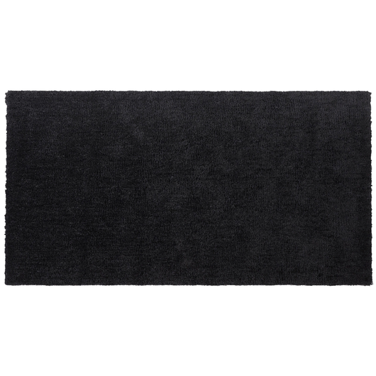 Tappeto Shaggy Nero 80 x 150 cm Tappeto Rettangolare Trapuntato a Pelo Lungo Moderno