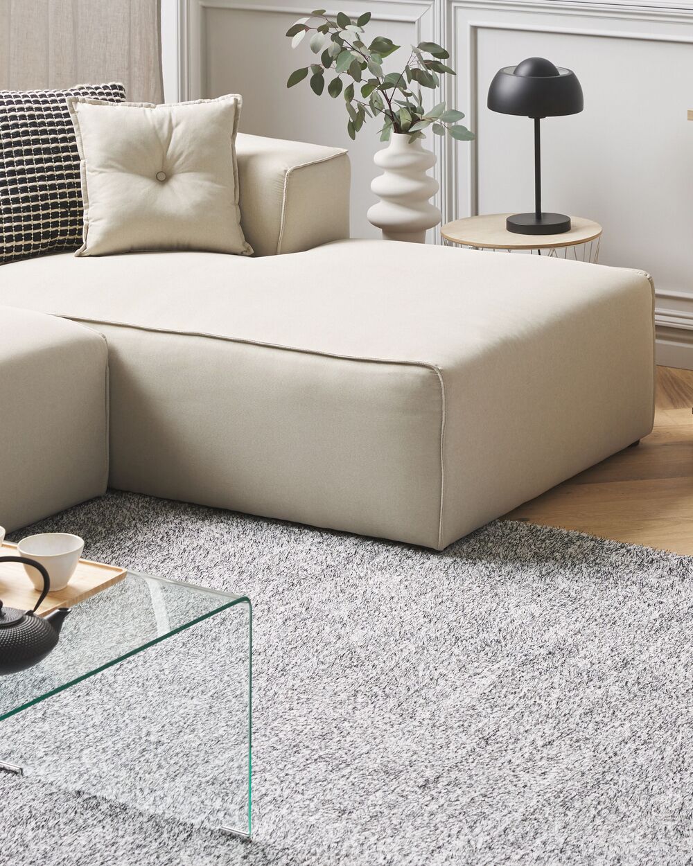 Tappeto shaggy grigio 140 x 200 cm moderno tappeto rettangolare trapuntato a Pelo Lungo