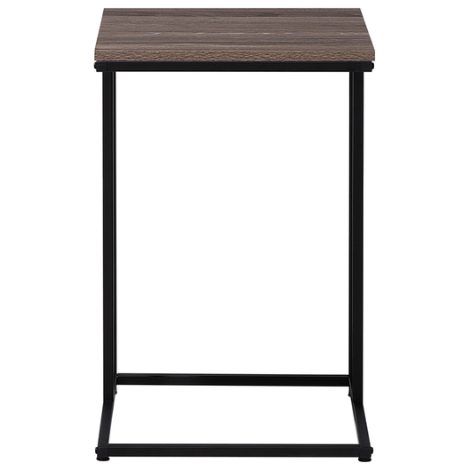 Tavolino in legno tortora a forma di U con struttura in metallo Nero in stile industriale con piano in truciolare da soggiorno