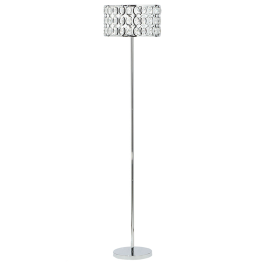 Lampada da pavimento in color argento e cristallo moderna in stile glam salotto camera da letto ingresso cameretta