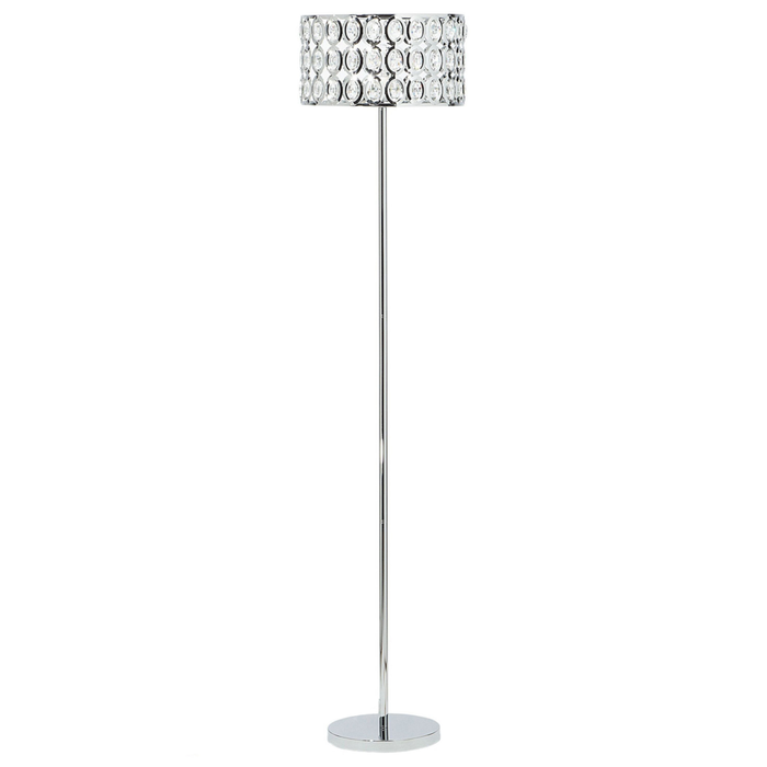 Lampada da pavimento in color argento e cristallo moderna in stile glam salotto camera da letto ingresso cameretta