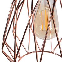 Lampada a 1 Luce con Paralume in Filo Metallico Ramato Traforato