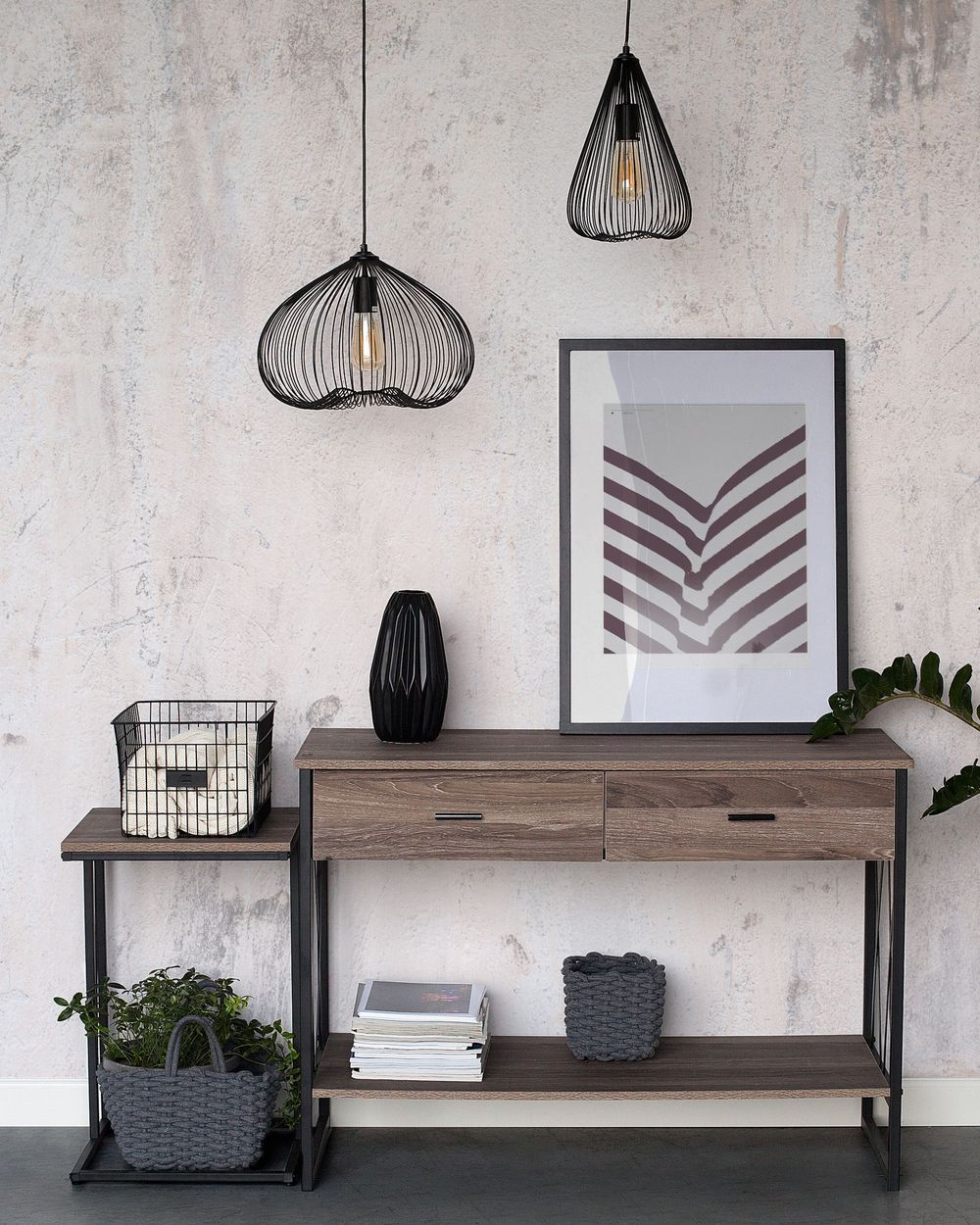 Lampadario moderno di design in metallo Nero a filo industriale