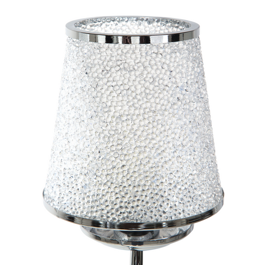 Lampadario in Metallo argento e vetro acrilico a 6 punti luce lampada a sospensione candeliere Classico