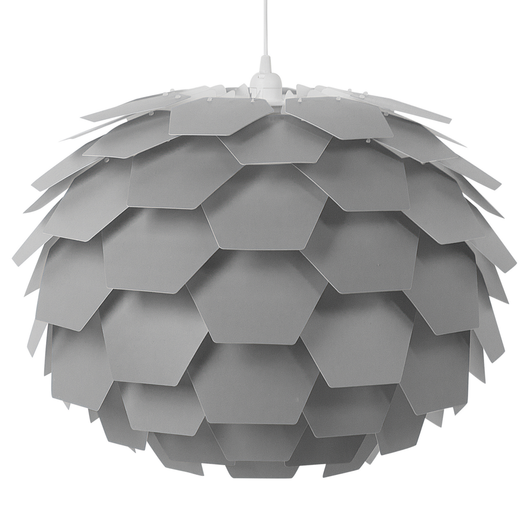 Lampadario moderno grande a forma di fiore in plastica di colore grigio stile moderno