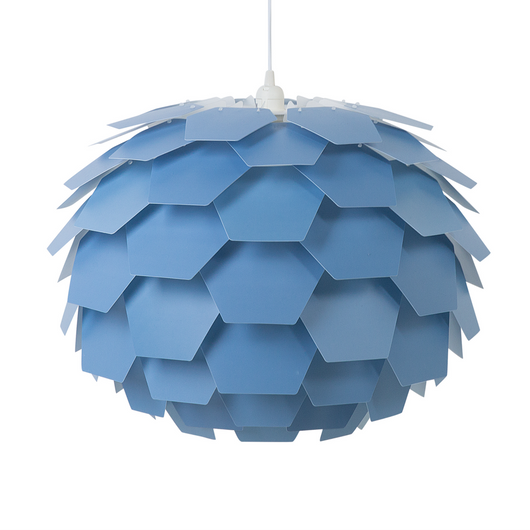 Lampadario moderno grande a forma di fiore in plastica di colore blu stile moderno