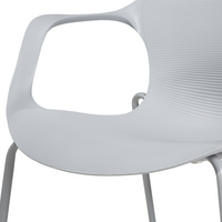 Set di 2 Sedie da Pranzo in Metallo Grigio Stile Industriale Moderno