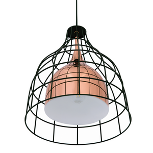 Lampada da Soffitto Rame Metallo 121 cm Sospensione nera industriale