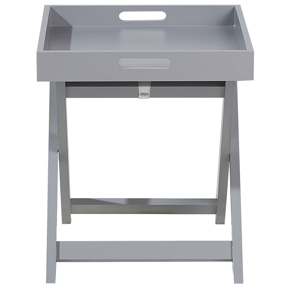 Tavolino da caffè Vassoio rimovibile pieghevole in legno grigio dal design scandinavo