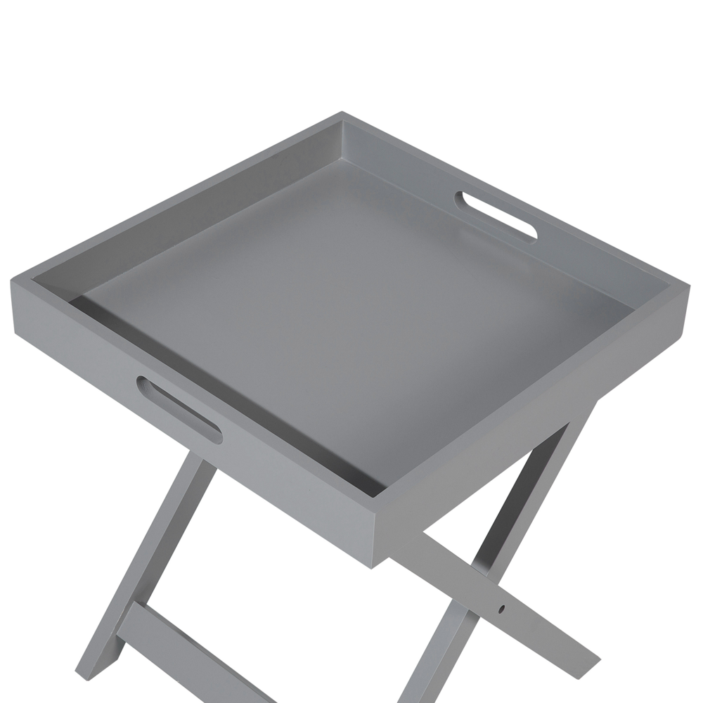 Tavolino da caffè Vassoio rimovibile pieghevole in legno grigio dal design scandinavo