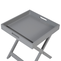 Tavolino da caffè Vassoio rimovibile pieghevole in legno grigio dal design scandinavo