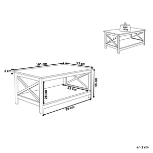 Tavolino da caffè Nero 100 x 55 cm 2 ripiani rettangolare da tavolo in stile moderno