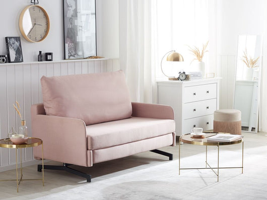 Divano Letto Tessuto Rosa 2 Posti Soggiorno Stile Moderno divano convertibile Soggiorno