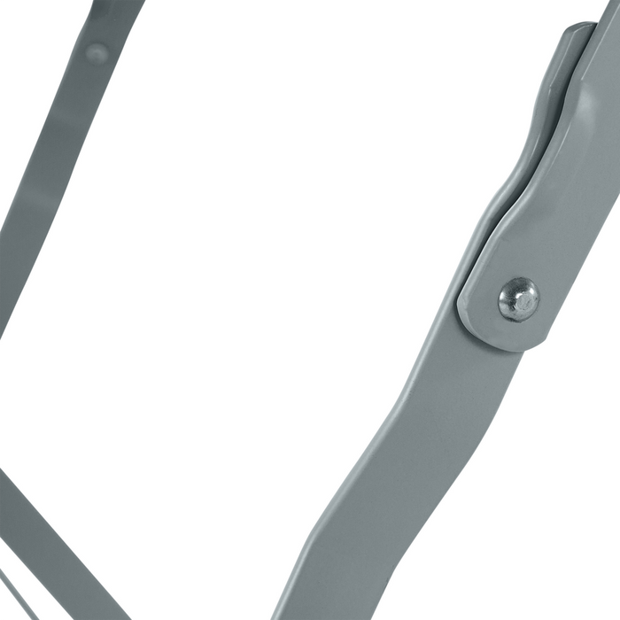 Set da bistrot da 3 pezzi con schienale a doghe pieghevole in metallo grigio per esterni