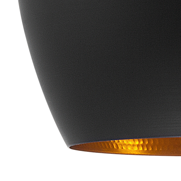 Lampada a Sospensione Metallo Nero 197 cm Bicolore Paralume Contemporaneo Moderno