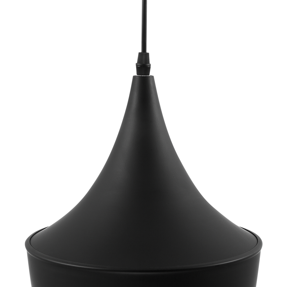 Lampada a Sospensione Metallo Nero 197 cm Bicolore Paralume Contemporaneo Moderno