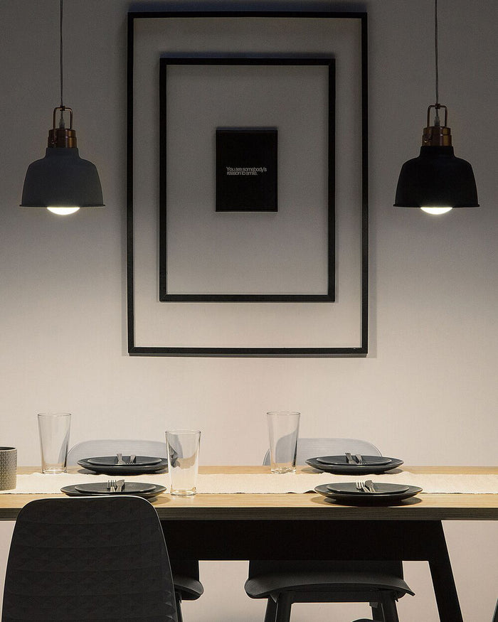 Lampada da Soffitto in Metallo Grigio 179 cm Lampada a Sospensione Paralume Industriale