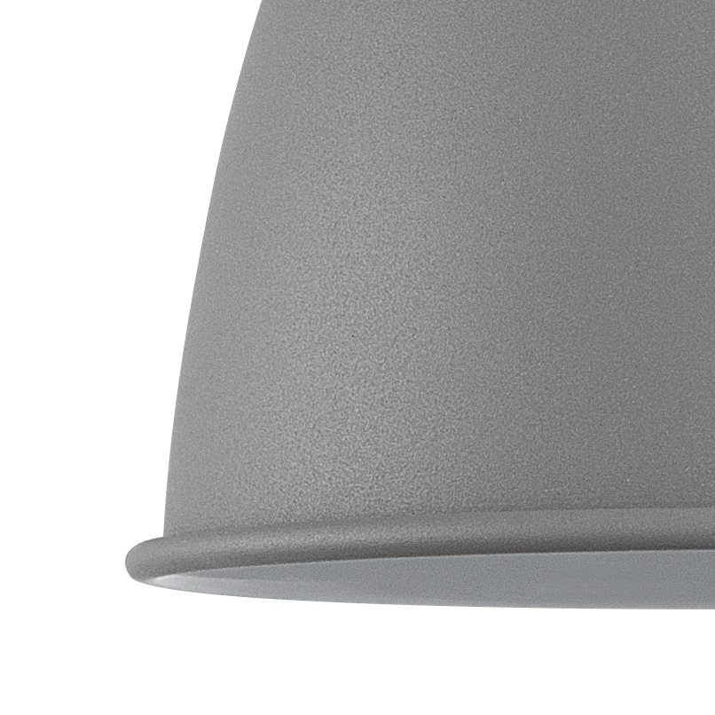 Lampada da Soffitto in Metallo Grigio 179 cm Lampada a Sospensione Paralume Industriale