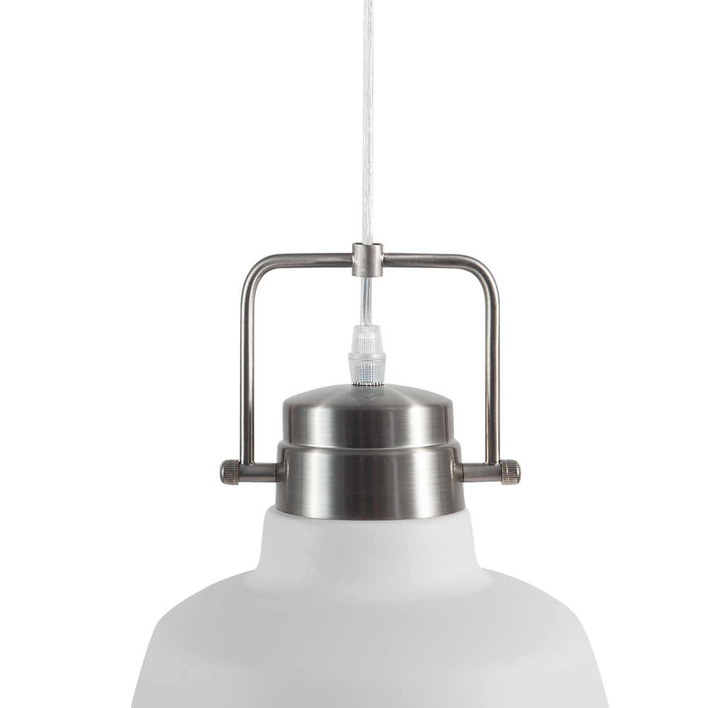 Lampada da Soffitto in Metallo Bianco 179 cm Lampada a Sospensione Paralume Industriale