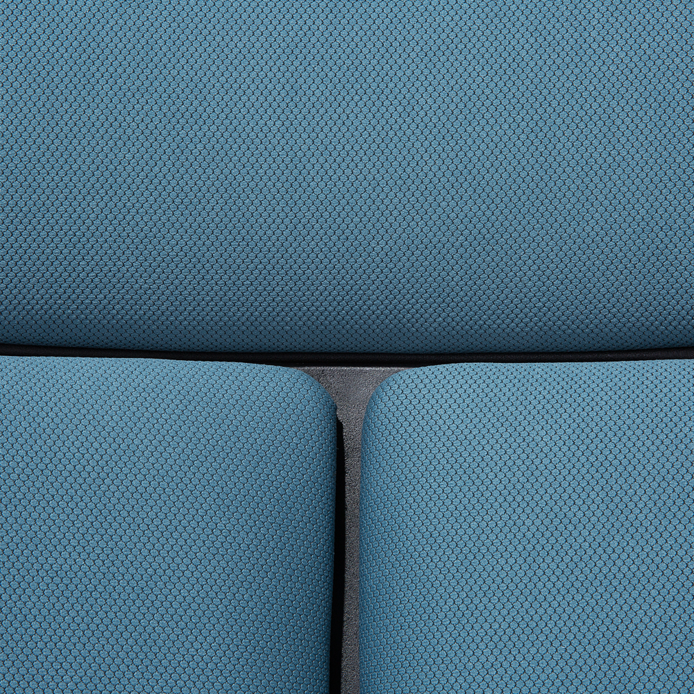 Sedia da Ufficio Scrivania Girevole in Tessuto Blu e Nero Tessuto Computer Regolabile Sedile Schienale Reclinabile