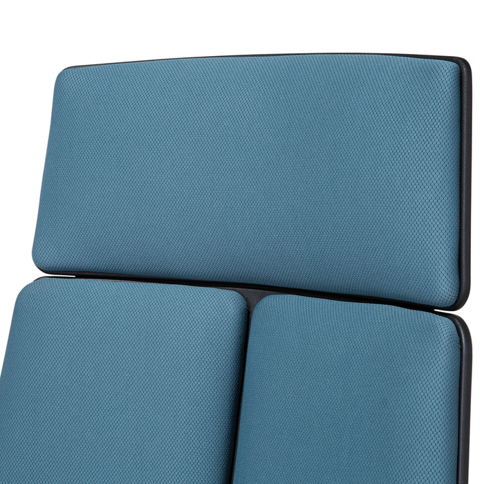 Sedia da Ufficio Scrivania Girevole in Tessuto Blu e Nero Tessuto Computer Regolabile Sedile Schienale Reclinabile