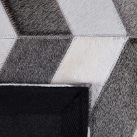 Tappeto tappetino Grigio Pelle 140 x 200 cm Patchwork Pelle Bovina Zigzag Rettangolare Moderno