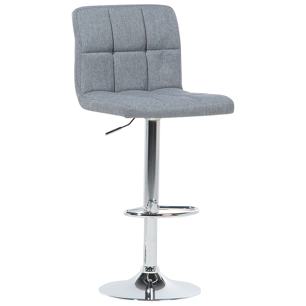 Set di 2 sgabelli da bar da cucina grigi girevoli regolabili in altezza