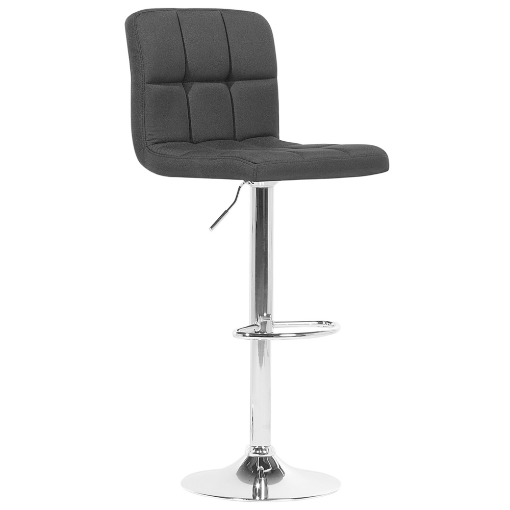 Set di 2 sgabelli da bar da cucina in tessuto di colore nero girevoli regolabili in altezza