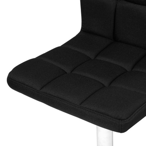 Set di 2 sgabelli da bar da cucina in tessuto di colore nero girevoli regolabili in altezza