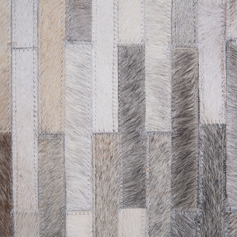 Tappeto tappetino Grigio Pelle 160 x 230 cm Patchwork Pelle Bovina Rettangolare Moderno