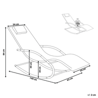 Lettino a dondolo in tessuto con guide in acciaio Nero con cuscino per la testa
