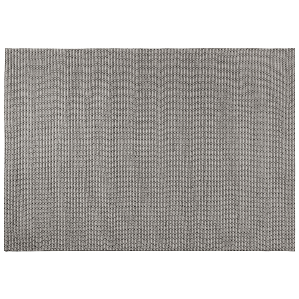 Tappeto Grigio Scuro Lana e Poliestere 160 x 230 cm Trapuntato a Mano Design Classico