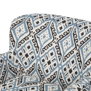 Poltrona Rivestimento in tessuto Multicolore Poggiapiedi Gambe in legno Motivo Retro Boho Soggiorno