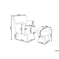 Poltrona Rivestimento in tessuto Multicolore Poggiapiedi Gambe in legno Motivo Retro Boho Soggiorno