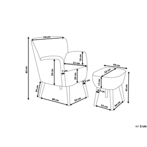 Poltrona Rivestimento in tessuto Multicolore Poggiapiedi Gambe in legno Motivo Retro Boho Soggiorno