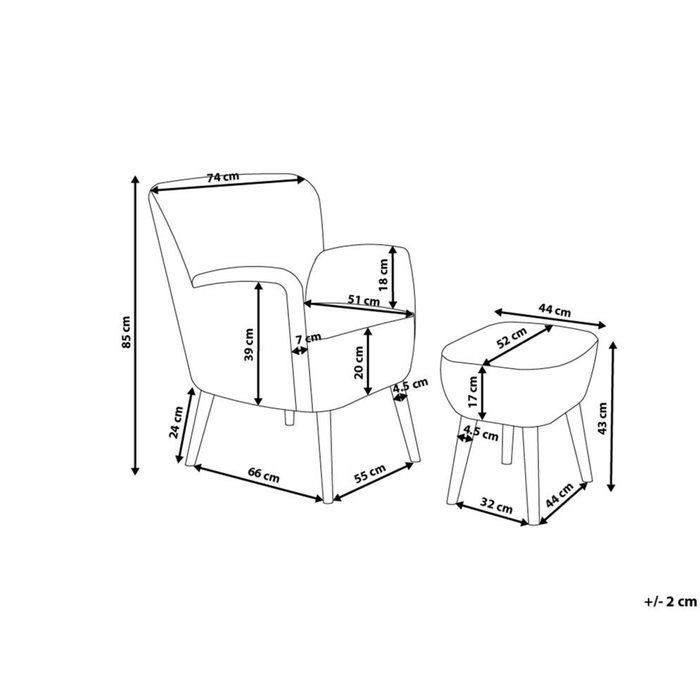 Poltrona Rivestimento in tessuto Multicolore Poggiapiedi Gambe in legno Motivo Retro Boho Soggiorno