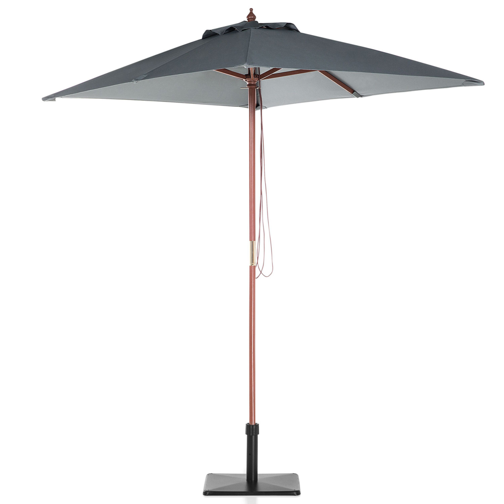 Ombrellone da giardino in tessuto grigio legno di betulla 244 cm resistente agli agenti atmosferici