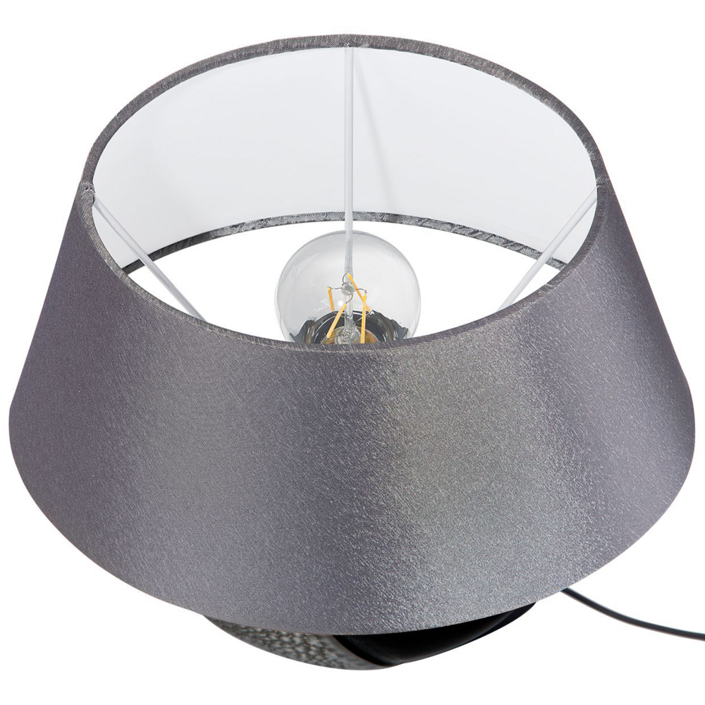 Lampada da Tavolo in Ceramica Argento 42H cm Base Decorativa Transizionale