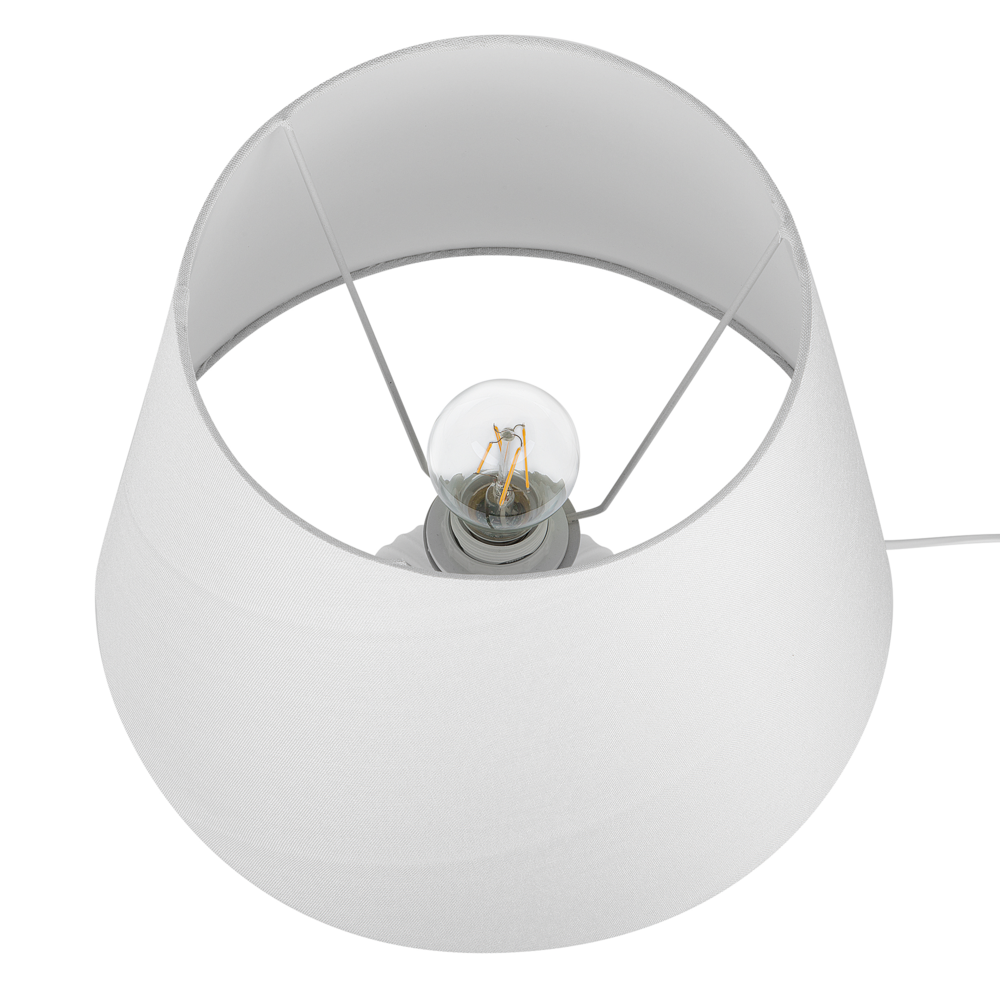 Lampada da Tavolo in Ceramica Bianca 52 cm Paralume Impero Comodino Soggiorno Camera da Letto Illuminazione Stile Retrò