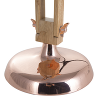 Lampada da scrivania Lampada da tavolo con paralume in metallo con braccio orientabile in legno con luce in rame