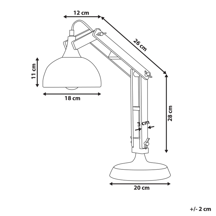 Lampada da scrivania Lampada da tavolo con paralume in metallo con braccio orientabile in legno con luce in rame