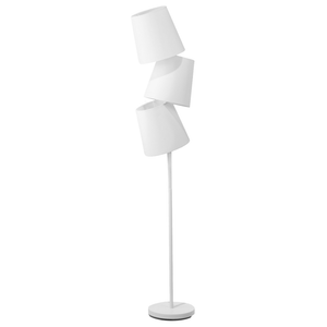 Lampada da Terra Bianco sporco in Tessuto e Metallo 164 cm 3 Luci Orientabile Moderna